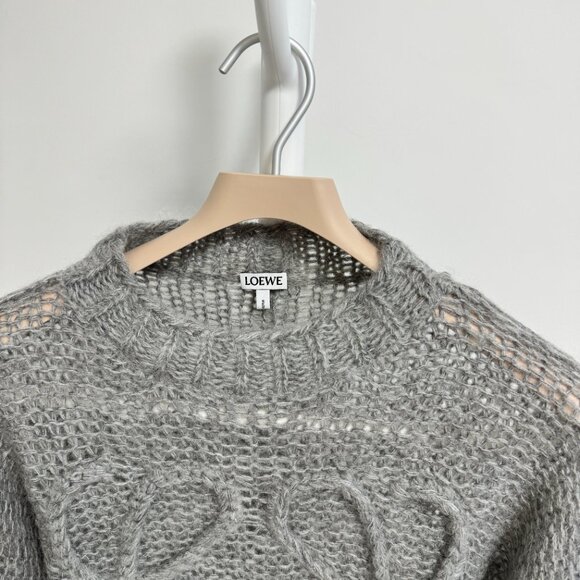 Loewe Anagram Cable-Knit Sleeve Sweater - Picture 9 of 14